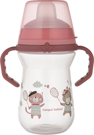 Canpol Babies 56/613 Educational Sippy Cup Plastic with Handles Pink for 6m+m+ 250ml