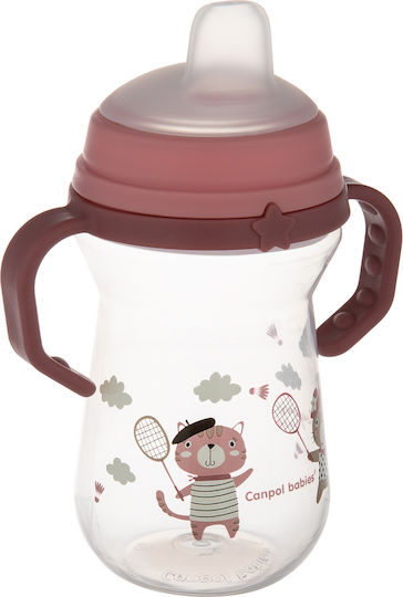 Canpol Babies 56/613 Educational Sippy Cup Plastic with Handles Pink for 6m+m+ 250ml