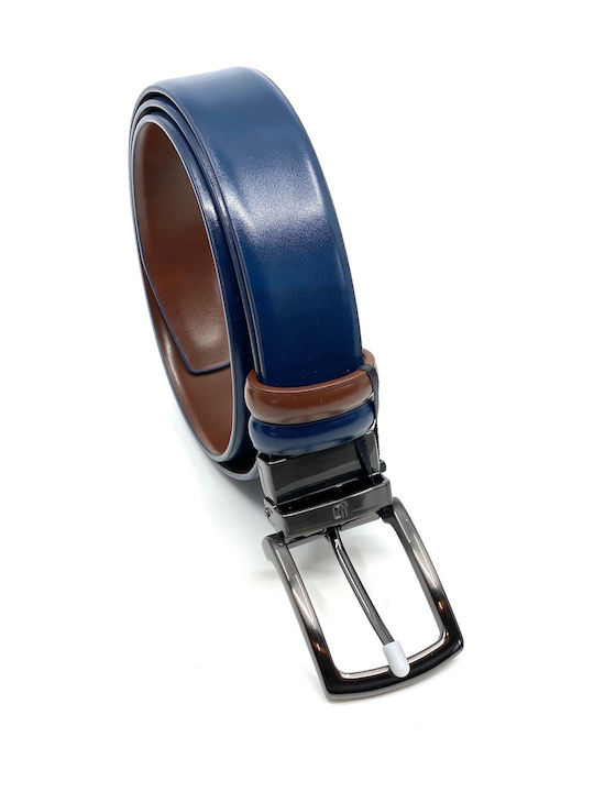 Legend Accessories Men's Artificial Leather Double Sided Belt Blue