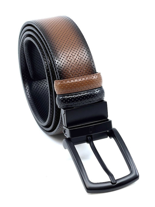 Men's Belt Leather Double Sided Black / Tan
