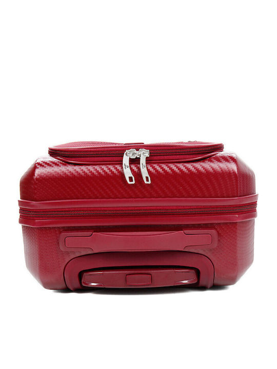 Airtex Paris Cabin Travel Suitcase Fabric Burgundy with 4 Wheels Height 35cm 27995-09