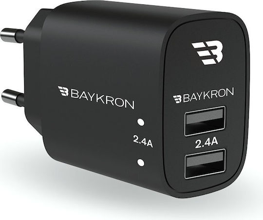 Baykron Φορτιστής Χωρίς Καλώδιο 12W Μαύρος (Smart)