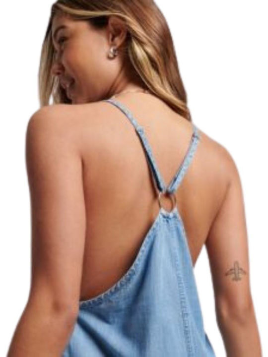 Ovin Vintage Women's Jumpsuit Denim Light Aged Denim