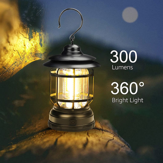 GB-22 Led Battery Camping Lantern with Hook and 2 Functions 300lm