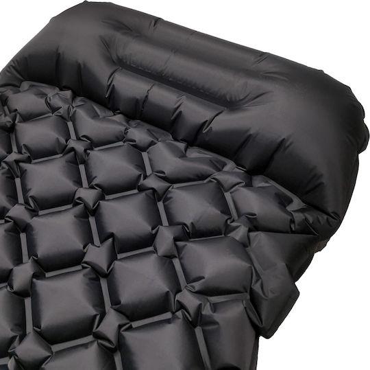 Gonflabil Single Substrat Camping 190x60cm Grosime 6cm în culoarea Negru