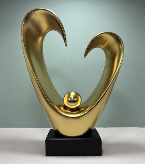 Karvounis Decorativă Inima Inimă Deschisă din Ceramică Aur 35.56cm 1buc