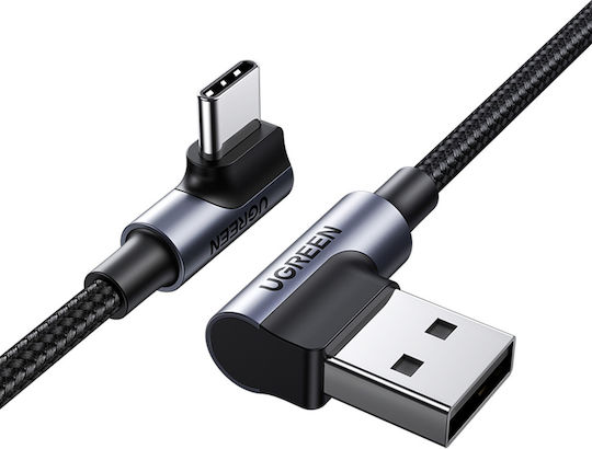 Ugreen US176 Cablu USB 2.0 Braided USB-C masculin - USB-A Negru 3m 22564