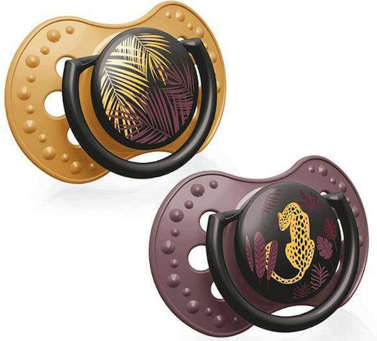 Lovi Baby Jungle Vibes Pacifiers Silicone Brown Gold for 0-3 months 2pcs
