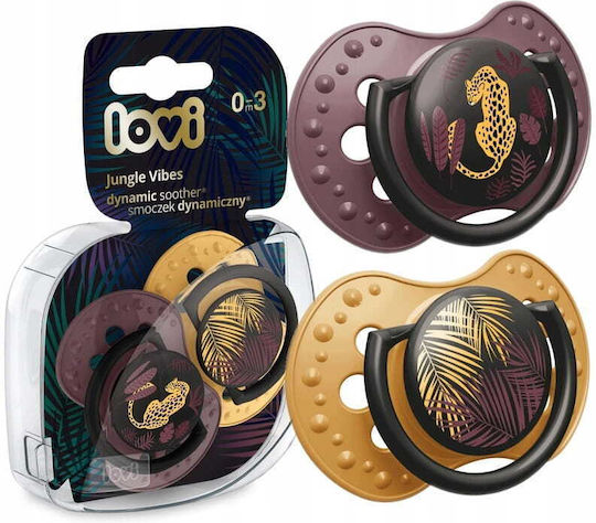 Lovi Baby Jungle Vibes Pacifiers Silicone Brown Gold for 0-3 months 2pcs