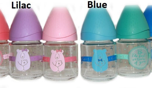 Suavinex Glass Baby Bottle Meaningful Life Anti-Colic with Silicone Nipple for 0+, 0+ m, months Blue Bear - Ciel 120ml