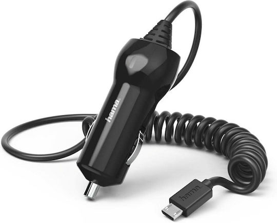HAMA Φορτιστής Αυτοκινήτου 12W μαζί με Καλώδιο Micro-USB Μαύρο Χρώμα