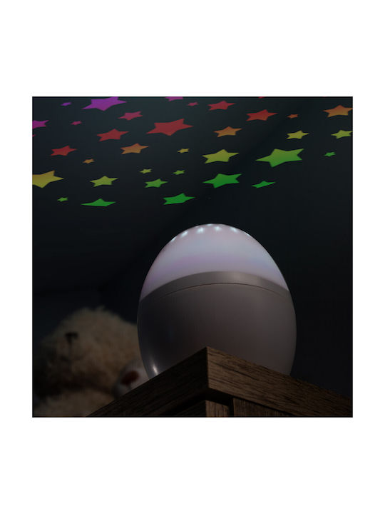 Reer LED Kinderprojektorlampe Starlino mit Sternenprojektion Weiß