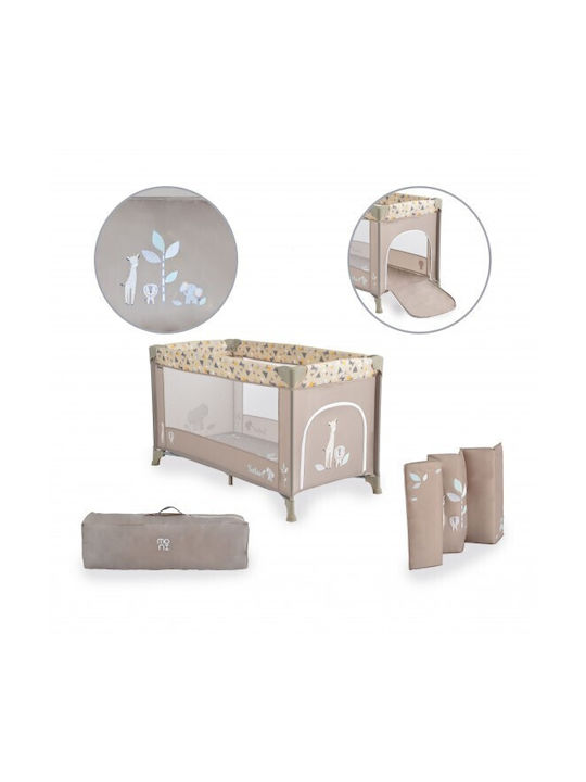 Moni Safari Παρκοκρέβατο με Στρώμα Μπεζ 125x65cm
