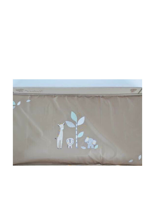 Moni Safari Playpen with Mattress Grey-Turquoise 125x65cm