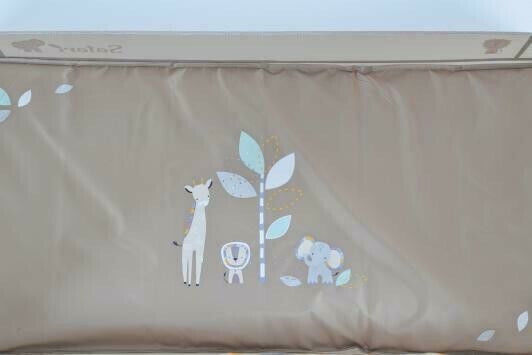 Moni Safari Παρκοκρέβατο με Στρώμα Grey-Turquoise 125x65cm