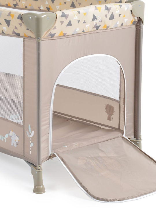 Moni Safari Παρκοκρέβατο με Στρώμα Μπεζ 125x65cm