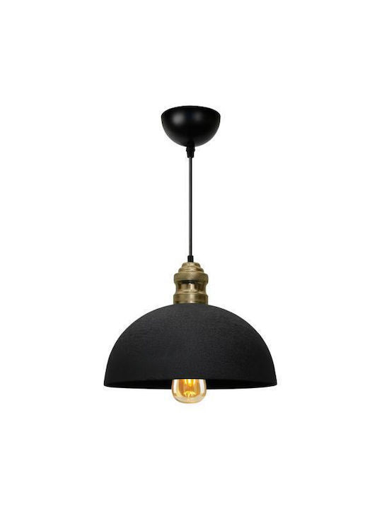 HomeMarkt Adjustable Pendant Light Black Bell with Socket E27 23x12x73cm