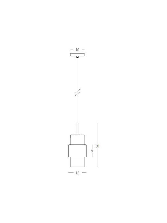 Zambelis Lights Adjustable Pendant Light Gold with Socket E27 13x31cm