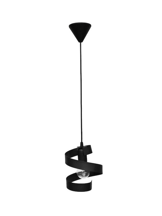 Heronia Flexi-01 Κρεμαστό Φωτιστικό Μαύρο με Ντουί E27 17x85εκ.