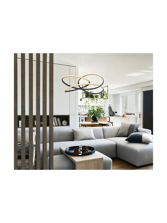 Globo Lighting Panda Pendant Light Black LED with Warm White Light 60cm