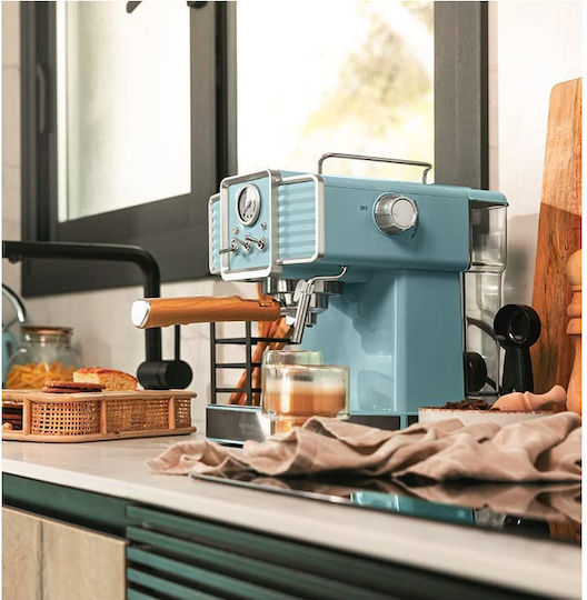 Power Espresso 20 Tradizionale Espresso Coffee Machine 1350W Pressure 20bar Light Blue 01628