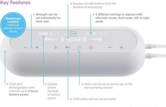 Mam Electric Double Breast Pump Battery White 160ml