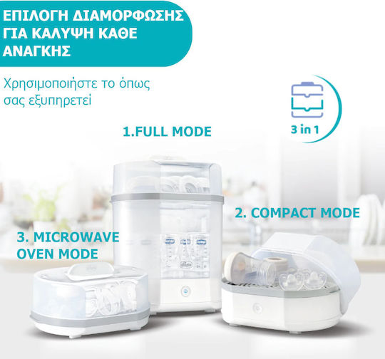 Chicco SterilNatural 3 in 1 Electric Baby Sterilizer for 6 Bottles