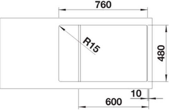 Blanco ZIA XL 6 S Compact 527397 Drop-In Мивка от Синтетичен Гранит Ш78xД50см Volcano Grey