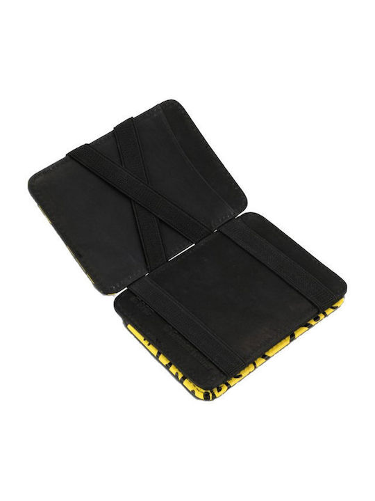 Δερμάτινο Ανδρικό Πορτοφόλι Καρτών με RFID Κίτρινο