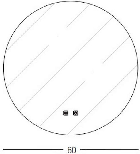 Zambelis Lights 22067 Στρογγυλός Led Αφής 60x60cm
