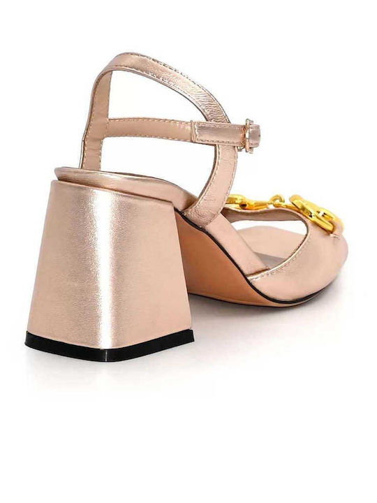 Indie Δερμάτινα Πέδιλα Indie Rose Gold