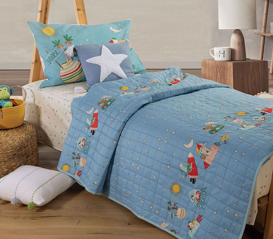 Nef-Nef Homeware Kids Decorative Pillow Hugging Star Blue 35x35cm