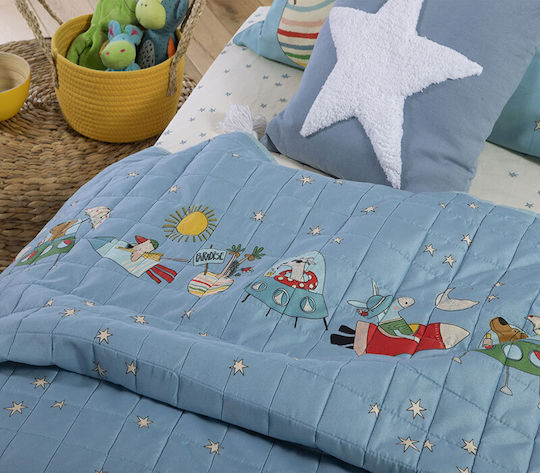 Nef-Nef Homeware Kids Decorative Pillow Hugging Star Blue 35x35cm