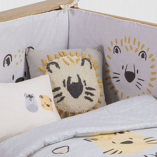 Nef-Nef Homeware Kids Decorative Pillow Animal Way Gray 35x35cm