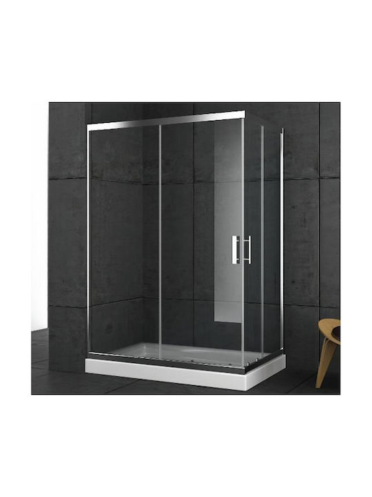 Orabella Stardust Easy Fix Kabine für Dusche mit Schieben Tür 70x110x190cm Klarglas Chrom