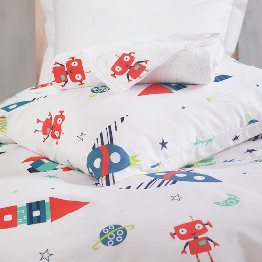Rythmos Astronio Kids Cotton Pillowcase Set 50x70cm White 203-101-2323