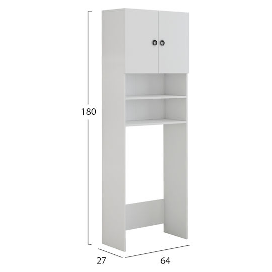 HomeMarkt Terry Bathroom Cabinet Laundry L64xW27xH180cm White