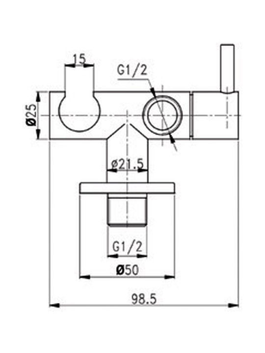 Interflex Round Wall Mounted Bidet Diverter Valve Silver