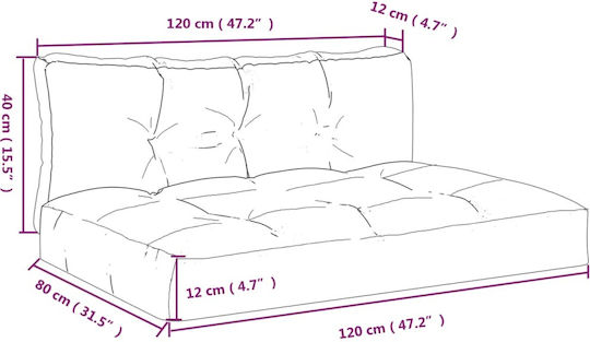 vidaXL Възглавница За Диван Палета С Гръб Зелени 2 Бройки 120x80см