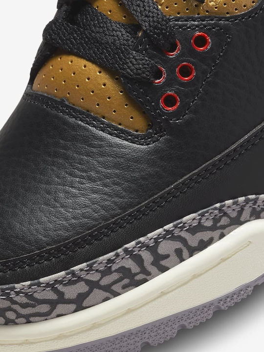Air  3 Retro Boots Black / Fire Red / Metallic Gold / Cement Grey