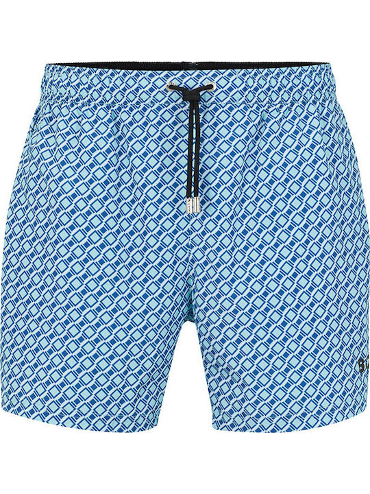 Como Men's Swimwear Shorts Blue with Patterns
