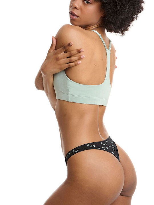 Bamboo Women's String 2Pack Black/Mint