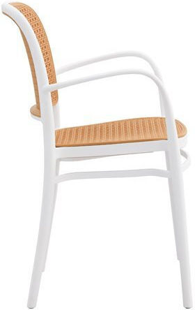 Scaun de exterior Polipropilenă Alb 56x52.5x85.5cm