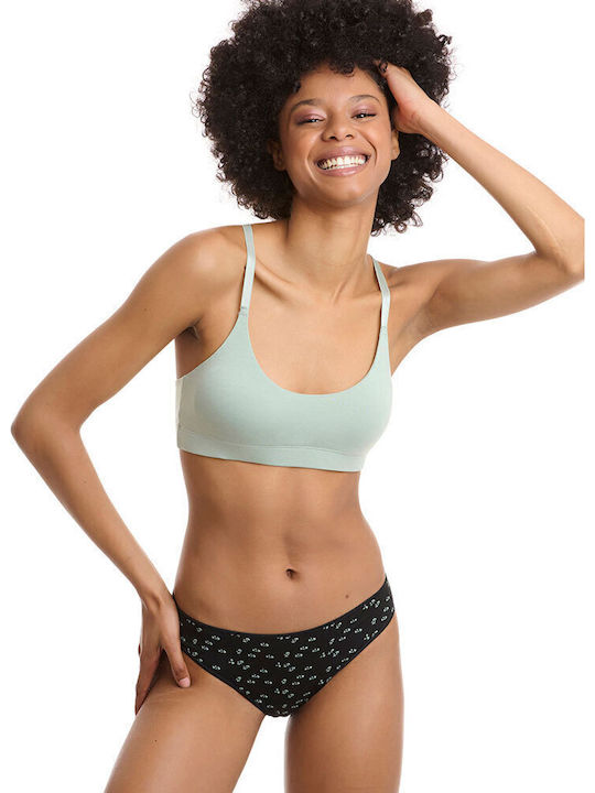 Bamboo Women's Slip 2Pack Black/Mint
