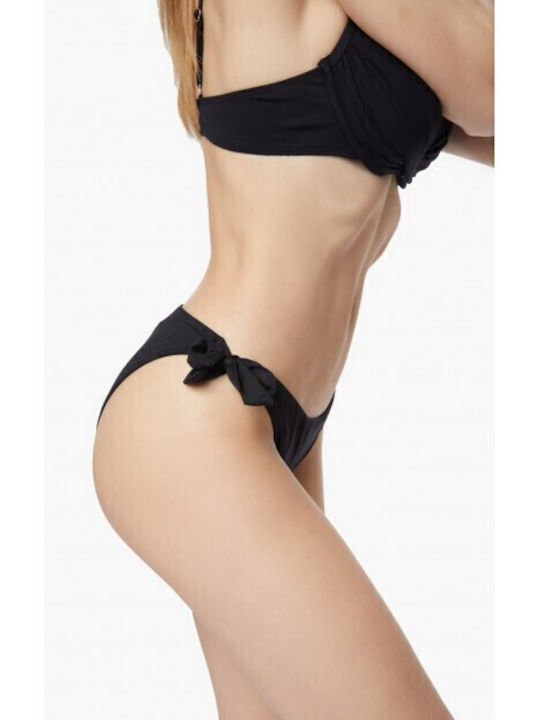 Soft Rio Bikini Slip με Κορδονάκια Μαύρο