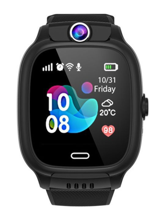 Factory Kids Digital Watch Y31 with GPS and Rubber/Plastic Strap Black