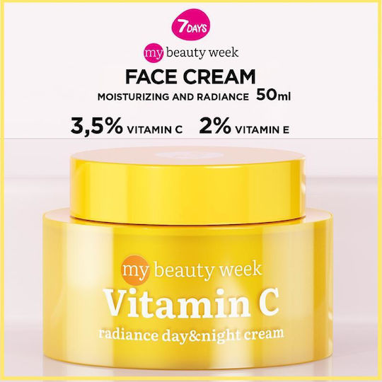 7DAYS Vitamin C Κρέμα Προσώπου για Ενυδάτωση & Λάμψη με Βιταμίνη C 50ml
