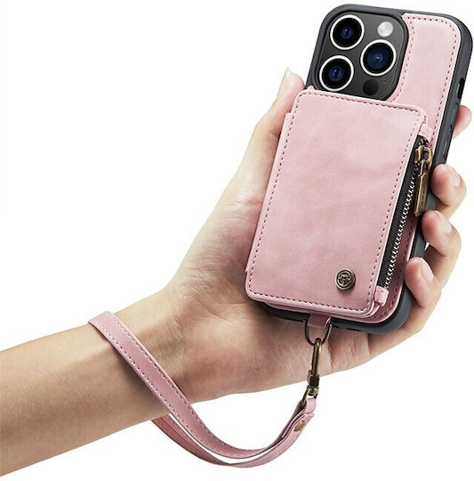 Caseme C20 Back Cover Πλαστικό με Υποδοχή για Κάρτες Ροζ (iPhone 14 Pro)