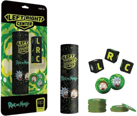 Board Game Left Right Center: Rick and Morty for 3+ Players 6+ Years Old (EN) USAopoly