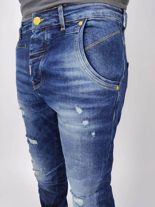 Men's Jeans Pants with Slim Fit Blue